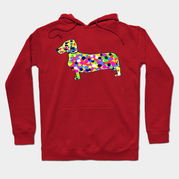 Daschund Mosaic Dots Dog Hoodie by Michelle Le Grand